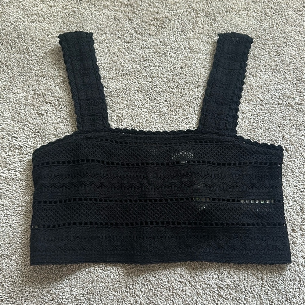 Aerie crochet crop tank top